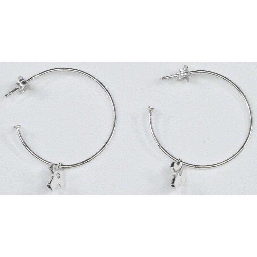 New Unwritten Cubic Zirconia Cross Hoop Earrings - Picture 4 of 4